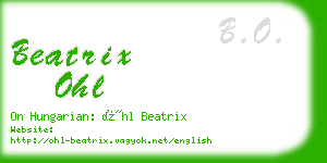 beatrix ohl business card
